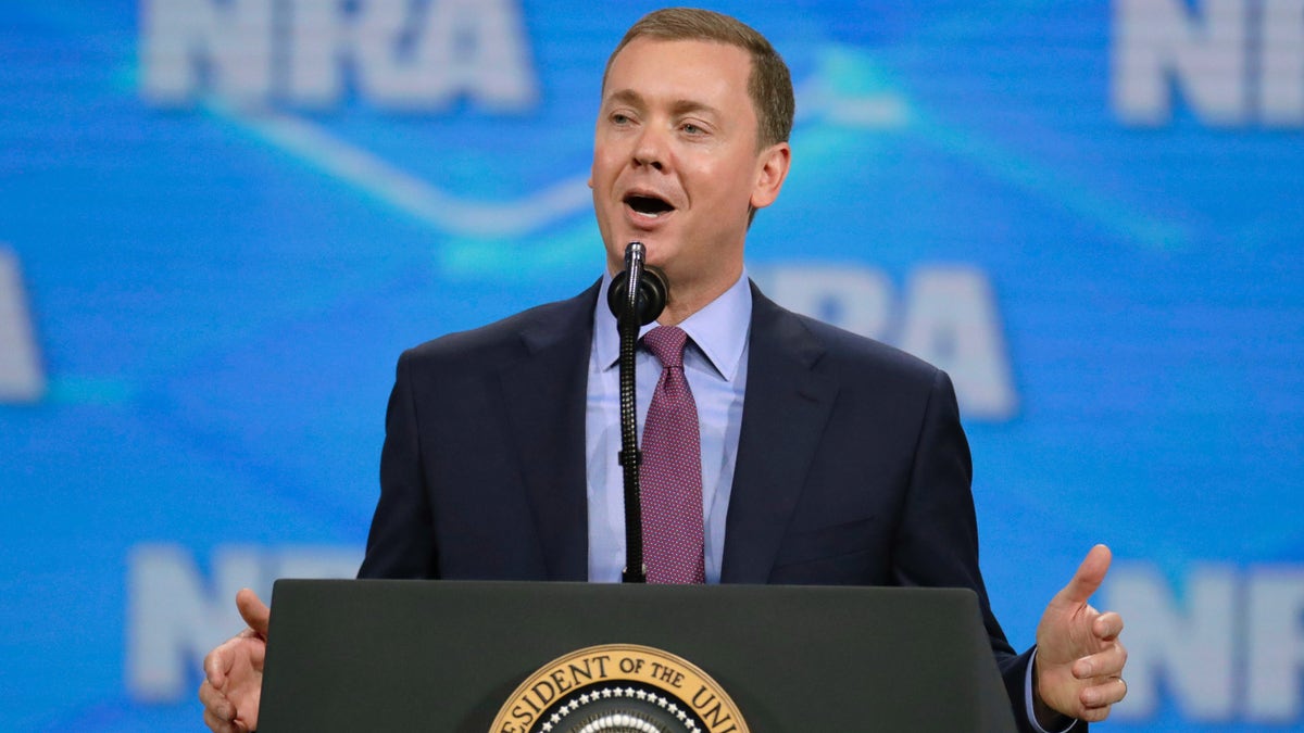 The National Rifle Association’s top lobbyist, Chris Cox, resigned Wednesday, the latest development in a dizzying array of in-fighting within the gun lobbying group in recent months that has ensnared even its most ardent loyalists. (AP Photo/Michael Conroy, File)
