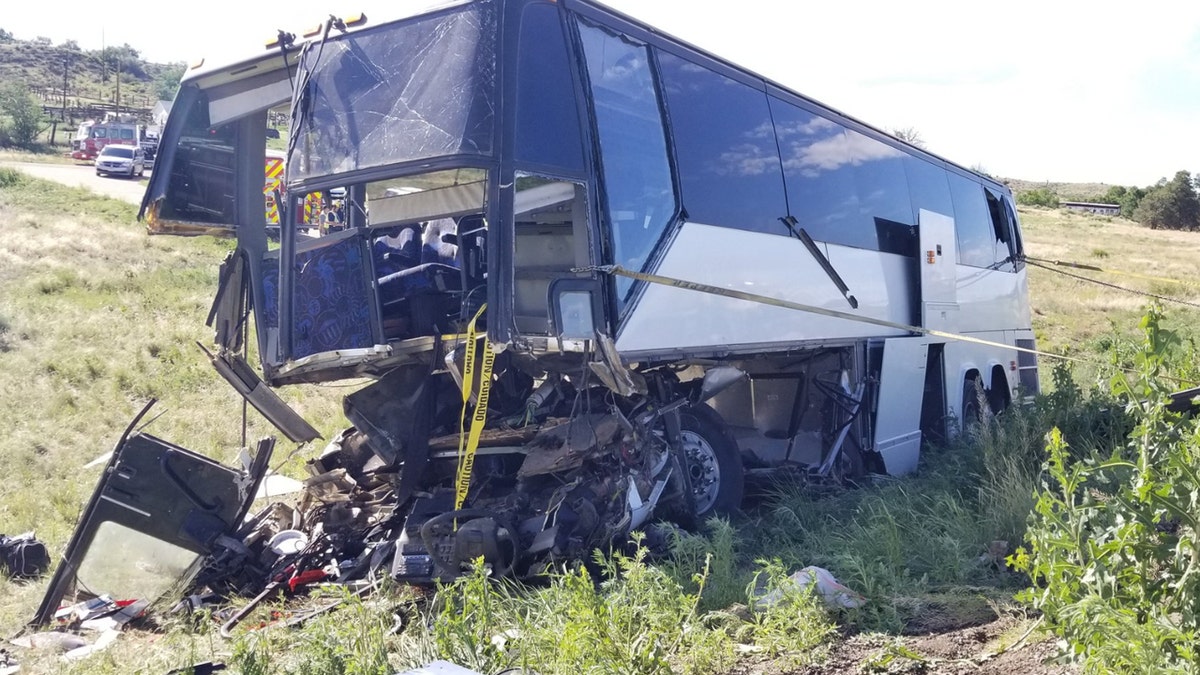 Two people were killed and 13 were injured when a charter bus carrying a church group crashed in Colorado on Sunday.