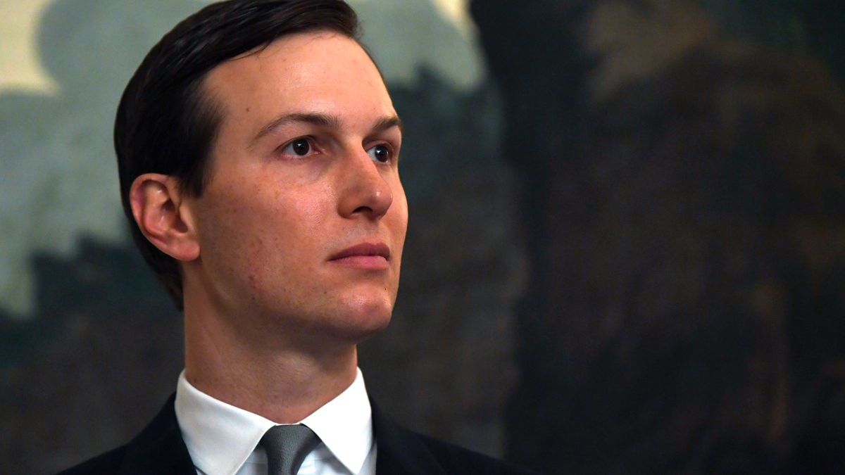 White House adviser Jared Kushner listens during a proclamation signing with President Donald Trump and Israeli Prime Minister Benjamin Netanyahu in the Diplomatic Reception Room at the White House in Washington, March 25, 2019. (Associated Press)