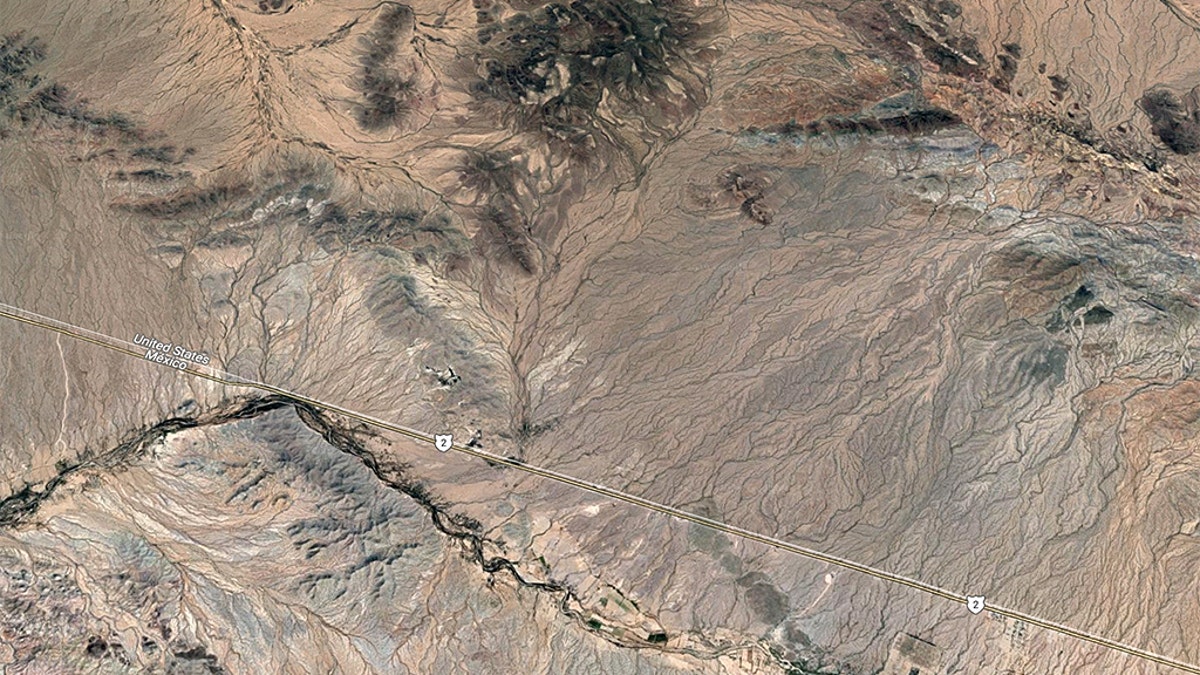 A topographic map of the Quitobaquito Springs area.