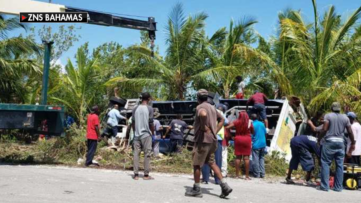 Four people were airlifted out of Rock Sound, on the island of Eleuthera, after a shore excursion bus carrying 32 Carnival Ecstasy passengers crashed just 20 minutes north of Princess Cays, the company said in a statement.