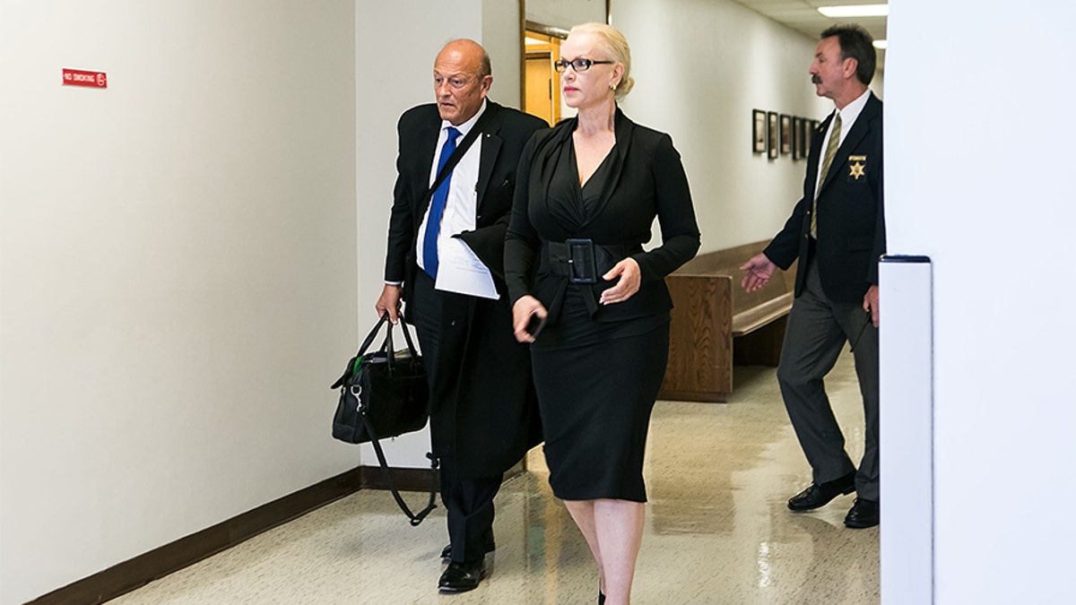 Jean Kasem, the then-wife of Casey Kasem, makes a court-ordered appearance regarding an ongoing dispute with stepdaughter Kerri Kasem May 30, 2014 in Port Orchard, Washington. (Photo by Suzi Pratt/Getty Images)
