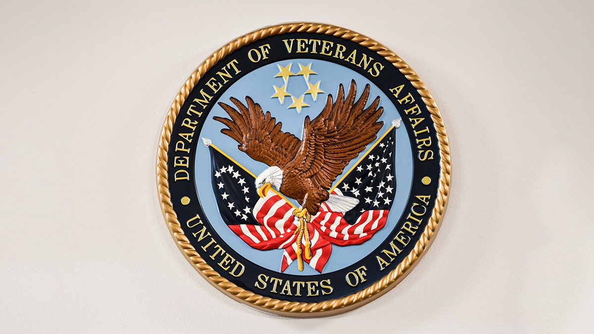 Logo of the Department of Veterans Affairs. (Photo by Salwan Georges/The Washington Post via Getty Images)