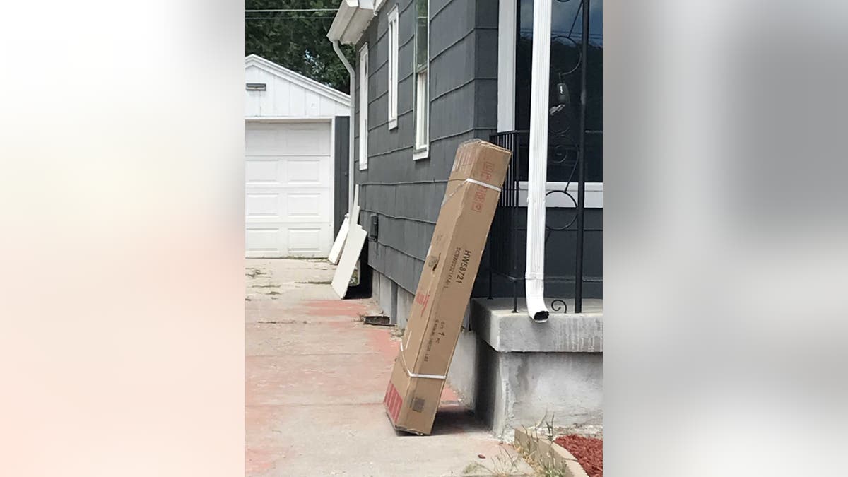 A box delivered to the Utah home searched by police Thursday.