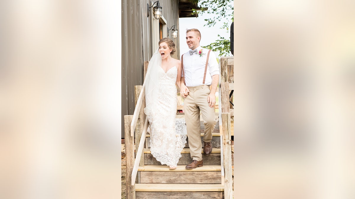 Jennifer Geary and groom Jake Smith had no idea that the youngsters would be making an appearance at their June 22 nuptials in Sparta.
