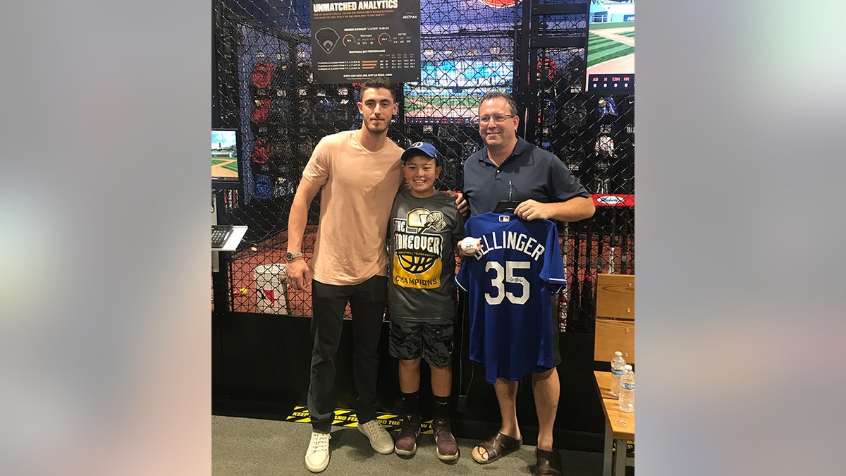 He had a meet and greet with the coach and his son, a hitting lesson and tickets to the Dodgers’ Father’s Day game against the Cubs