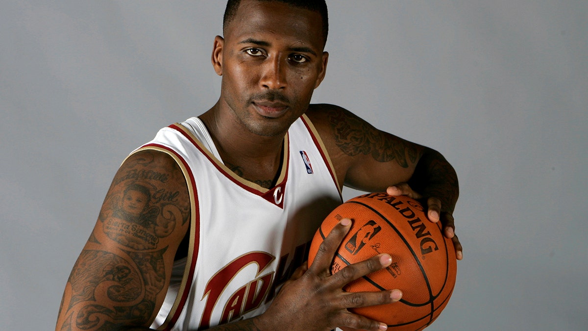 FILE - In this Sept. 29, 2008, file photo, Cleveland Cavaliers' Lorenzen Wright poses at the team's NBA basketball media day in Independence, Ohio. Billy Ray Turner, charged with killing former NBA player Lorenzen Wright in 2010, pleaded guilty Monday, June 17, 2019 to a separate gun charge. Turner entered his plea in a Memphis court before the scheduled start of his trial on charges of possessing a weapon as a convicted felon.(AP Photo/Mark Duncan, file)