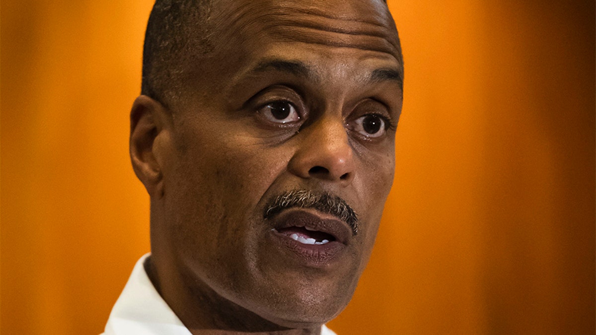 Philadelphia Police Commissioner Richard Ross speaks with members of the media during a news conference in Philadelphia on Wednesday.