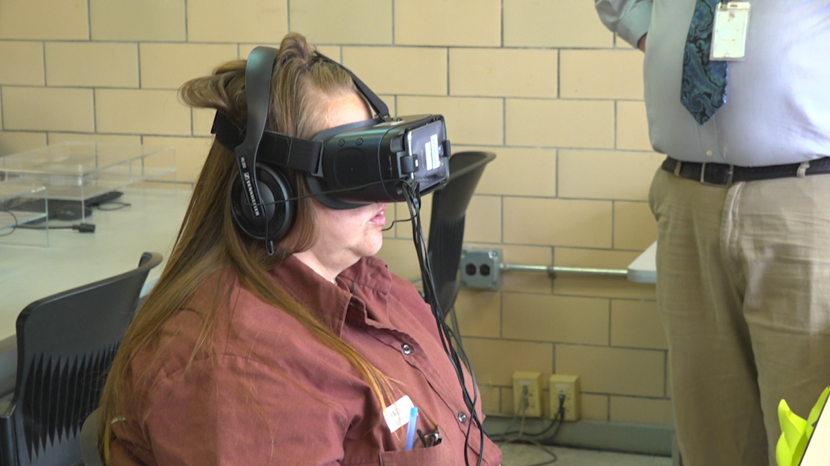 Inmates could "visit" places on the outside to prepare for release through virtual reality goggles.