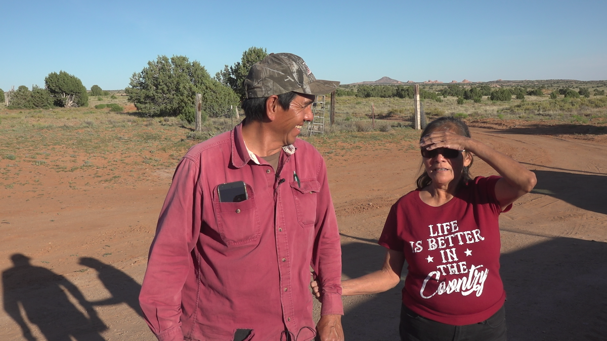 The Littlefoots in front of ther home on the vast Navajo Nation land.