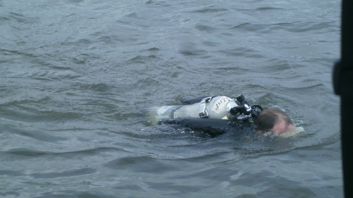 A diver taking part in the search for the shipwreck. (JRS Explorations)