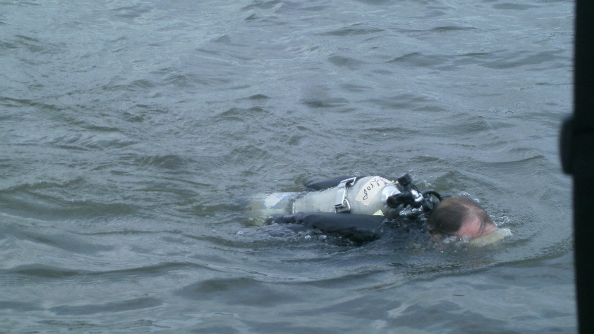 A diver taking part in the search for the shipwreck. (JRS Explorations)
