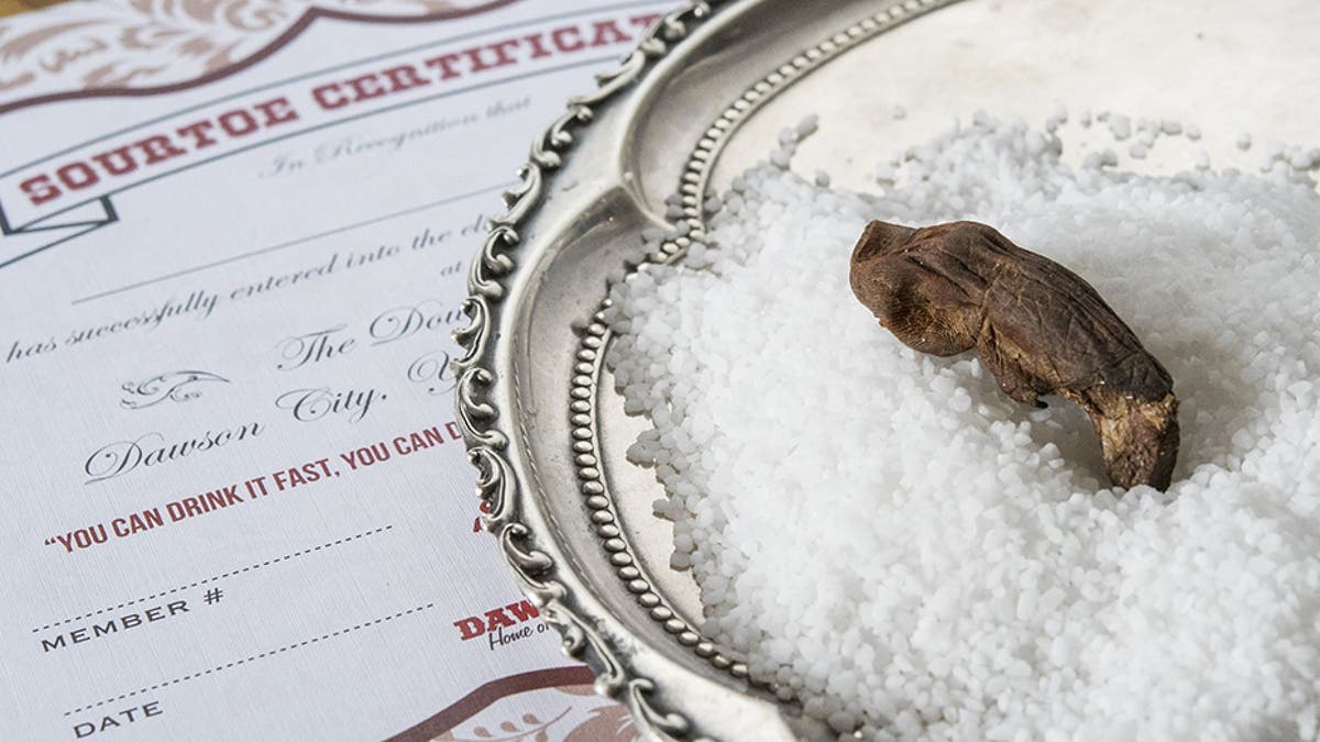 The preserved toes are kept in salt when not serving as garnishes.