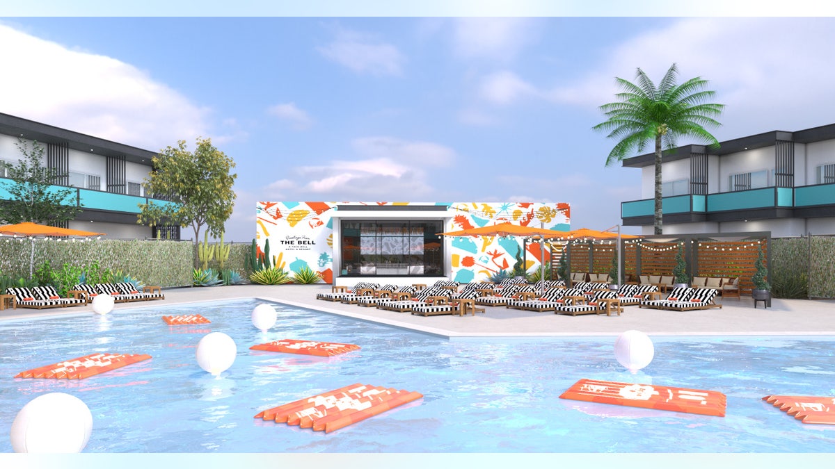 Taco Bell had originally announced plans for The Bell in May, promising Taco Bell-themed rooms and activities — as well as “Bell’hops and Baja Blasts, fire sauce and sauce packet floaties” — at the site of the temporary Palm Springs location.