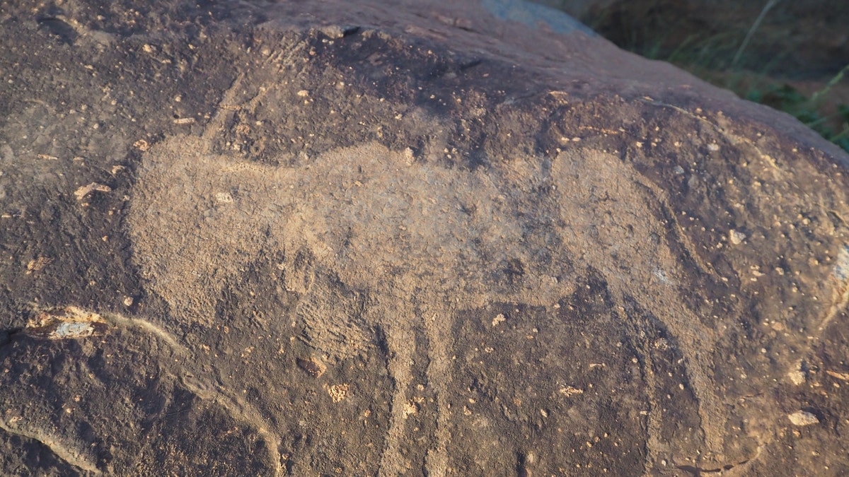 One of the rock carvings discovered at the Vredefort impact structure.