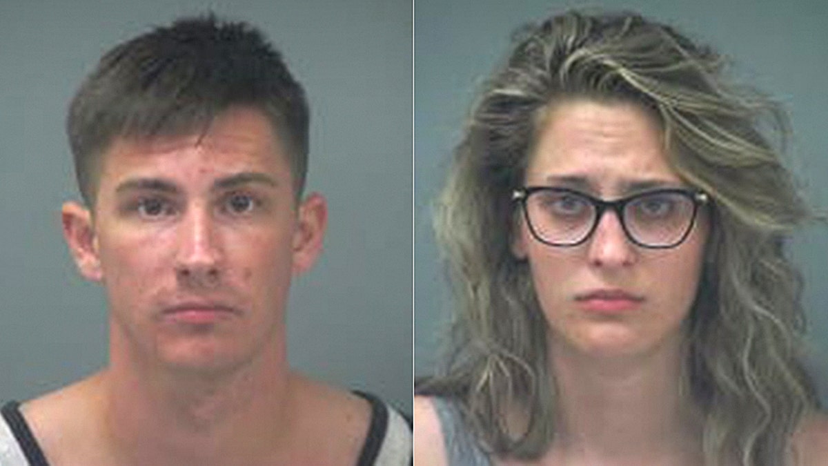 Zachary Fuit and Abigail Carlson, pictured, were arrested on their wedding night for reportedly breaking into an old school in Florida.