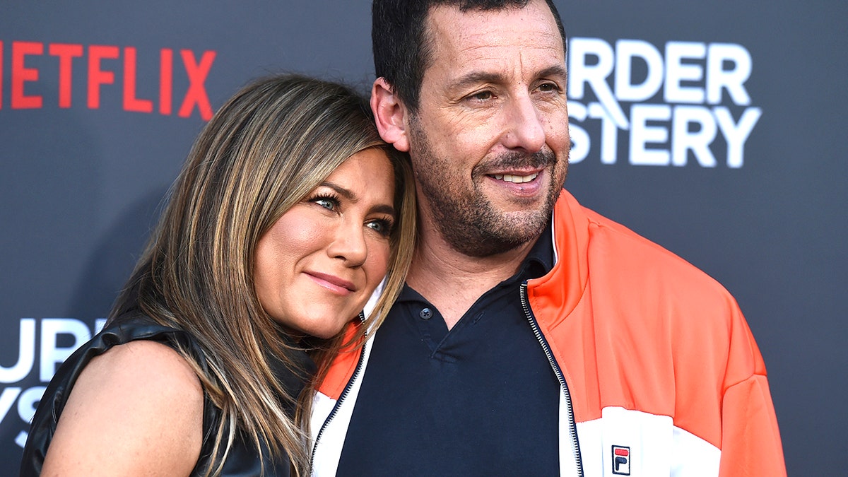 Cast members Jennifer Aniston and Adam Sandler arrive at the Los Angeles premiere of "Murder Mystery" at the Regency Village Theatre on Monday, June 10, 2019 in Westwood, Calif. (Photo by Jordan Strauss/Invision/AP)