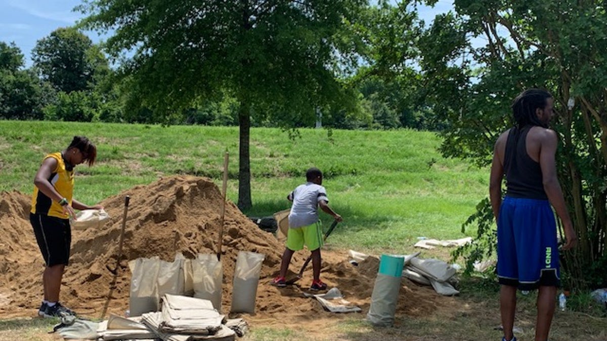 "Sandbagging parties" are underway across Arkansas