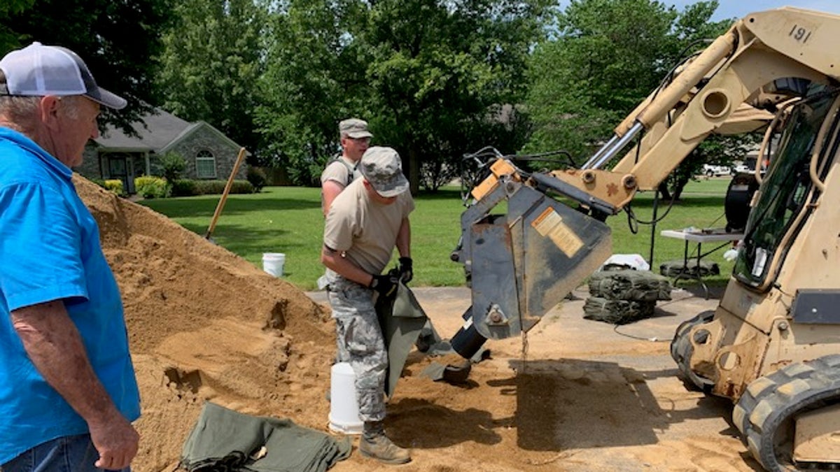 U.S. National Guard assisting the North Little Rock community in Arkansas with floods expected to continue this week,