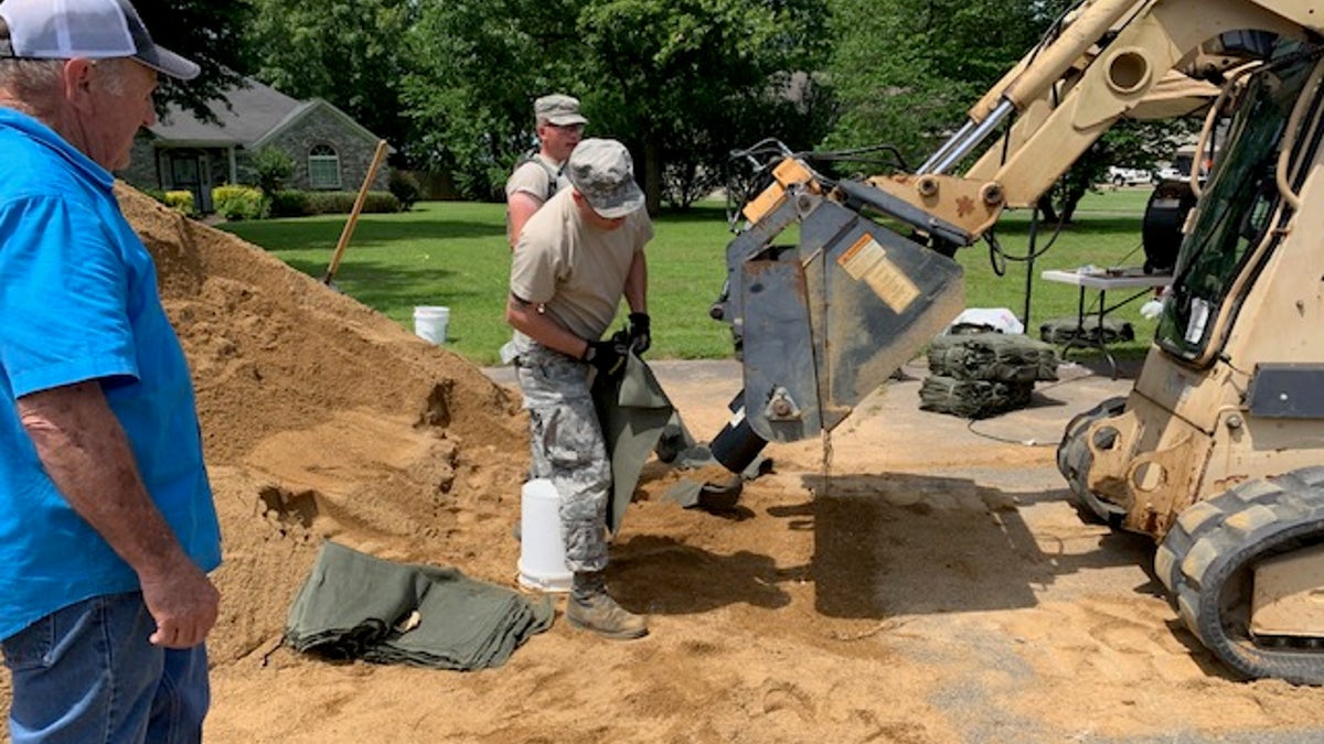 U.S. National Guard assisting the North Little Rock community in Arkansas with floods expected to continue this week,