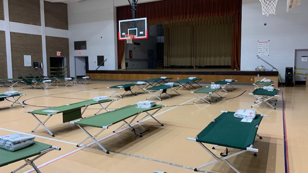 A Red Cross shelter is ready to go in North Little Rock