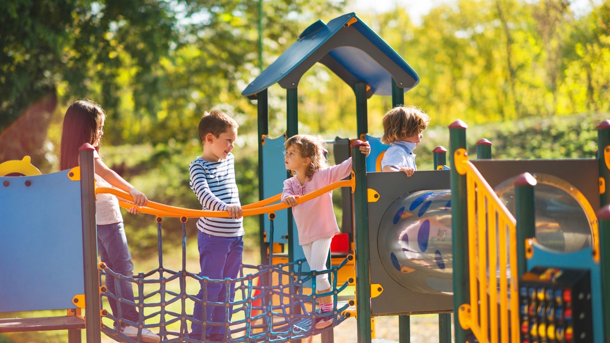 Children playing on a playground