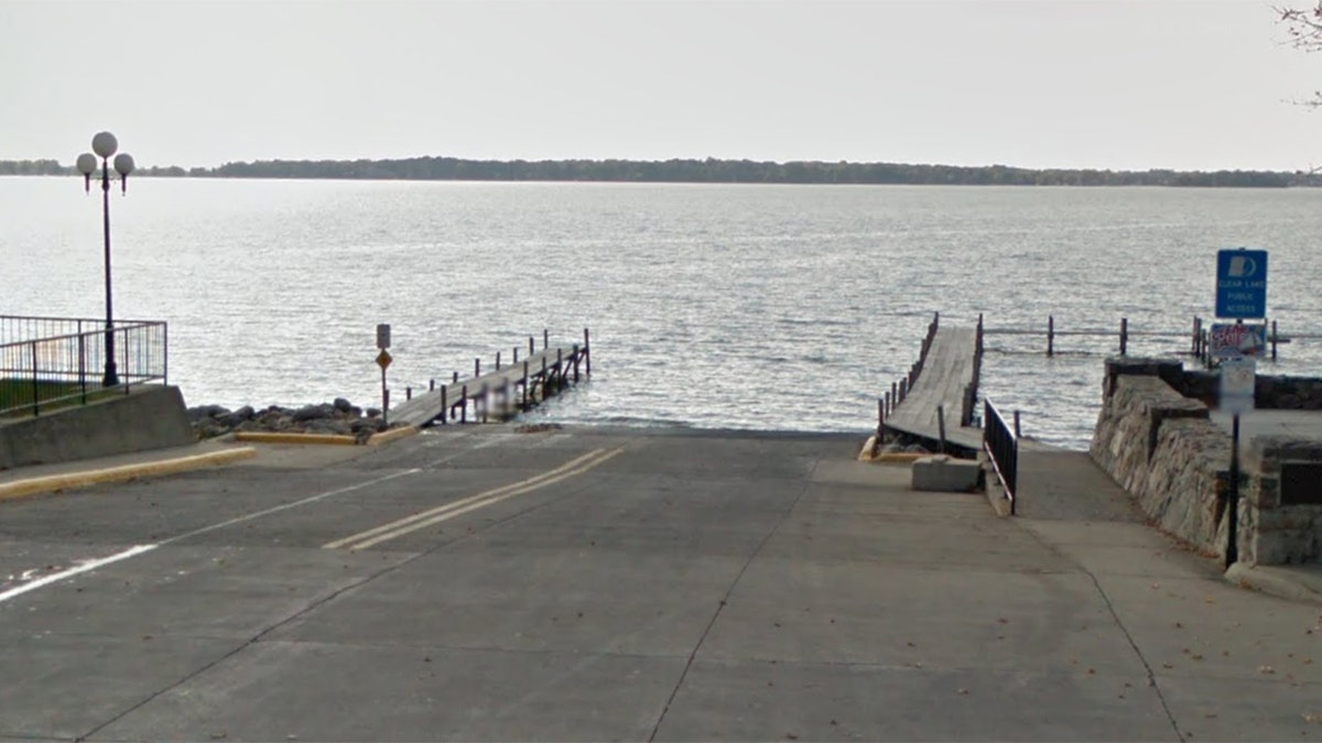 The boat launch is located at the end of Main Avenue.