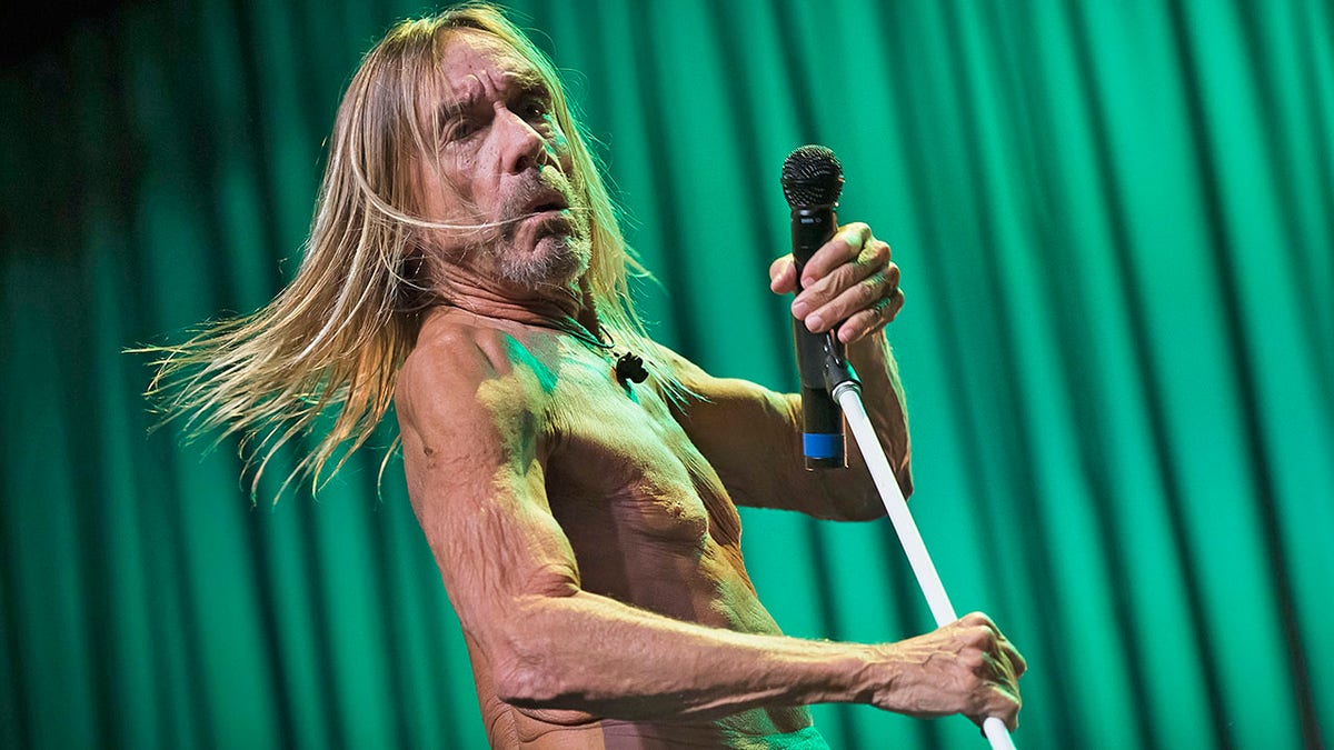 MELBOURNE, AUSTRALIA - APRIL 21: Iggy Pop performs at Festival Hall on his 72nd birthday - April 21, 2019 in Melbourne, Australia. (Photo by Naomi Rahim/WireImage)