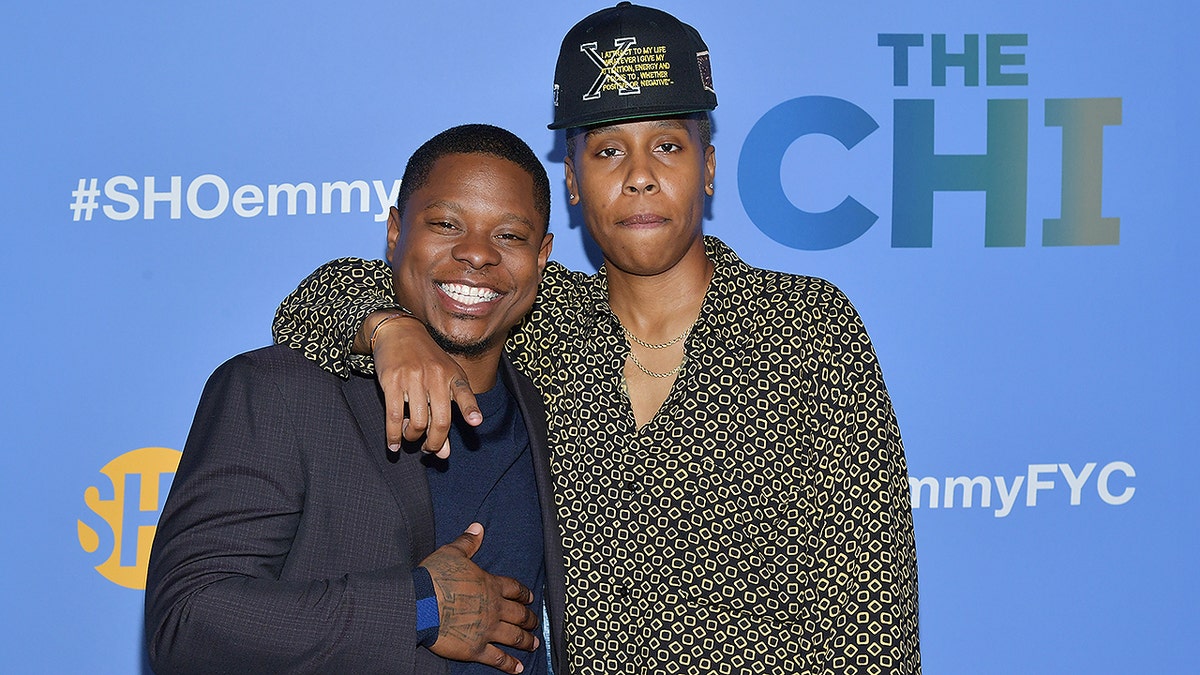 WEST HOLLYWOOD, CALIFORNIA - APRIL 10: Creator/Executive producer Lena Waithe and actor Jason Mitchell attend Showtime's 