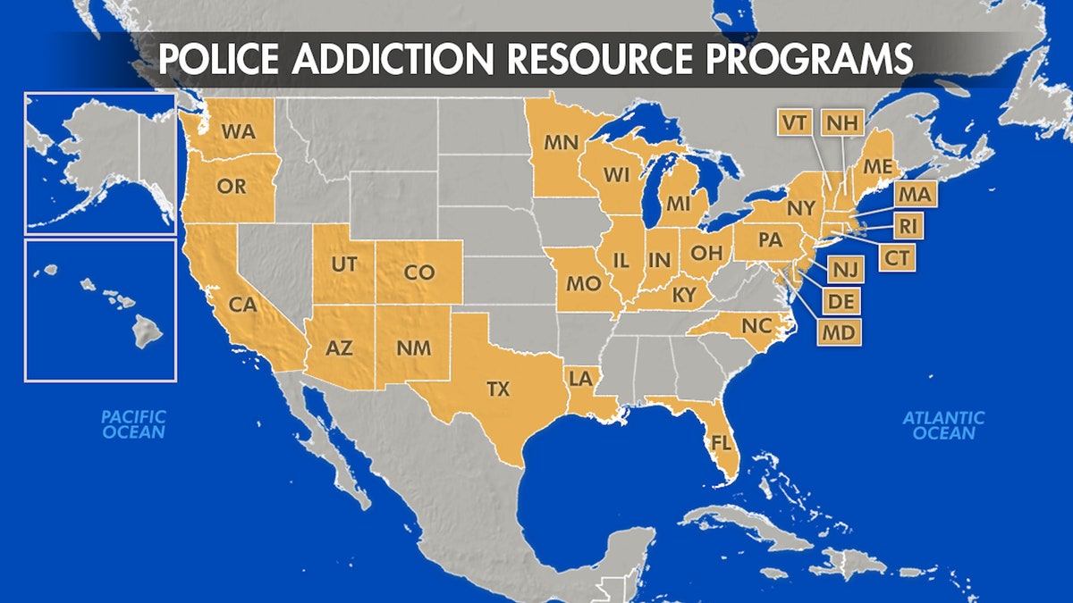 Police departments in at least 35 states launching outreach programs to combat addiction.
