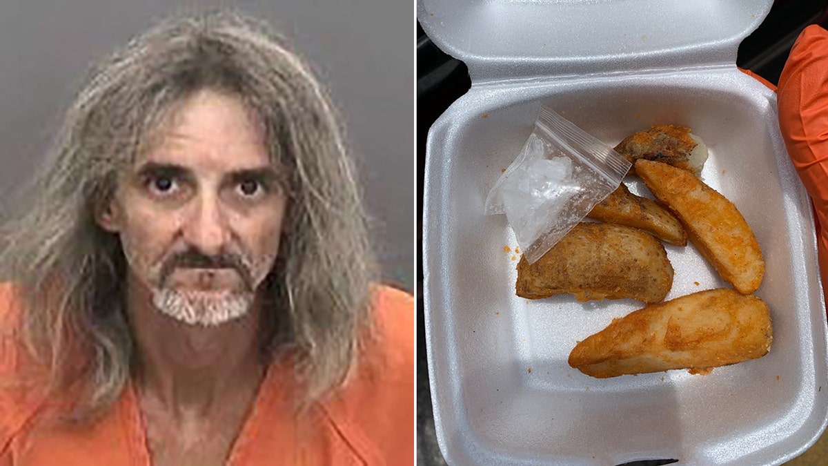 James Simpson, 48, was arrested after police said they discovered meth mixed in with his potato wedges.