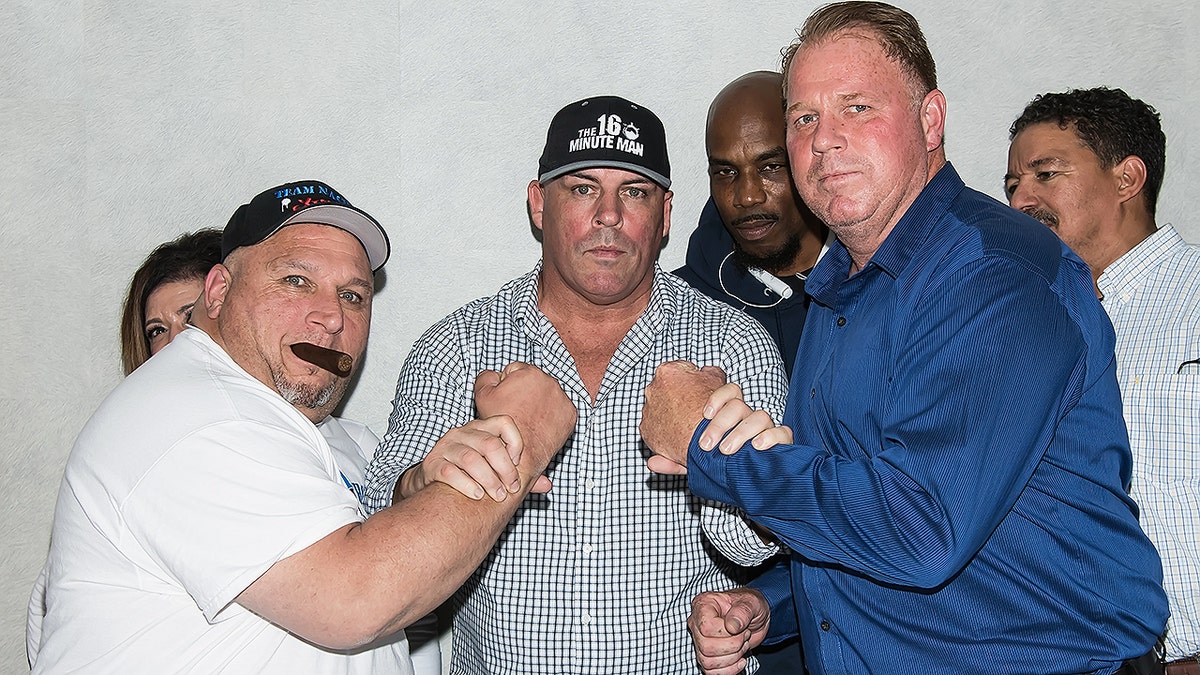 PHILADELPHIA, PA - MAY 15:  TV personality Henry 'Nacho' Laun, celebrity boxing promoter Damon Feldman and Thomas Markle Jr attend the Rocco's Collision Presents Celebrity Boxing 68: Thomas Markle Jr v Nacho Press Conference on May 15, 2019 in Philadelphia, Pennsylvania.  (Photo by Gilbert Carrasquillo/Getty Images)