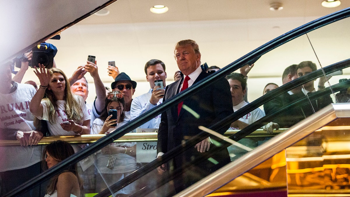 Donald Trump arrives at the press event where he announced his candidacy for the U.S. presidency at Trump Tower on June 16, 2015 in New York City. (Photo by Christopher Gregory/Getty Images)