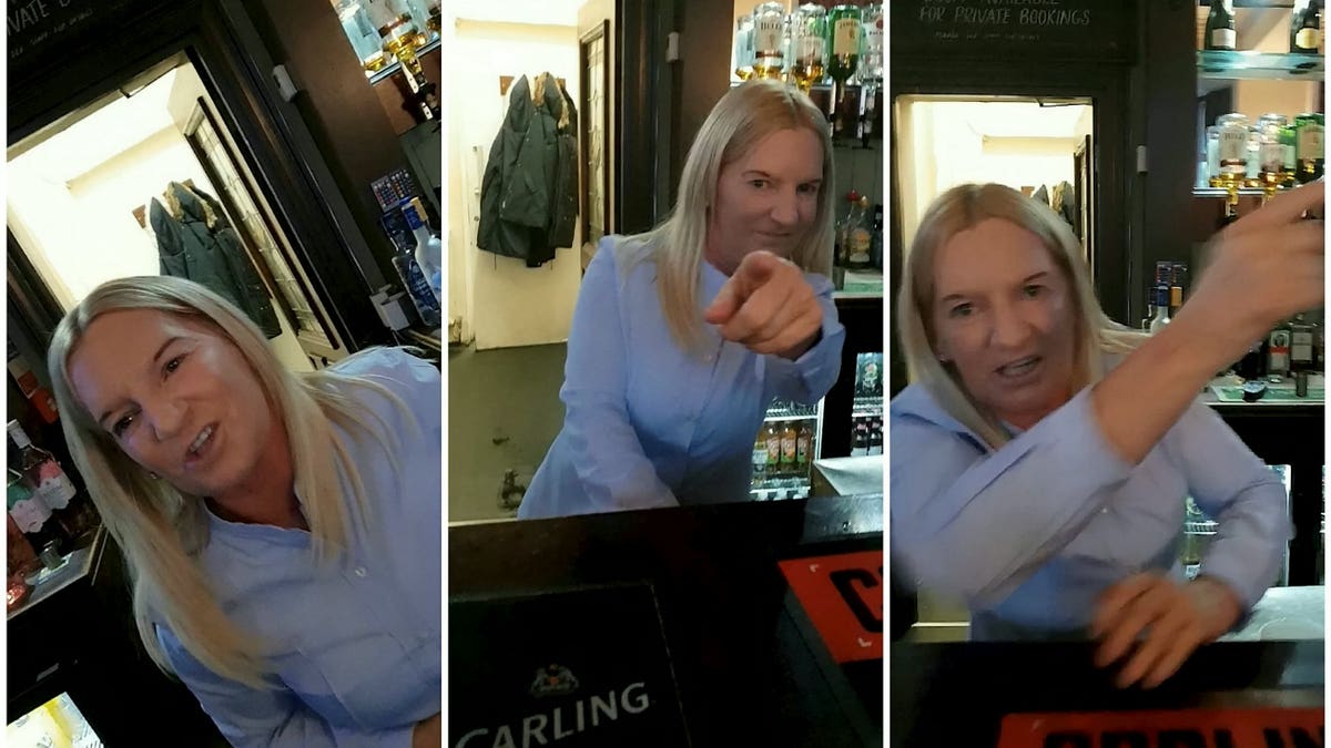 The video shows Jonathan White, 25, asking a female staffer for a glass of tap water in the Clock Hotel, Hebburn, North Tyneside, on June 15.