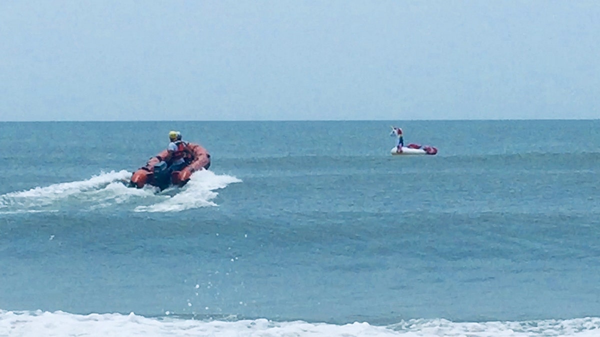 Officials said it was not uncommon for police to get 911 calls regarding rafts being carried out to see by strong wind gusts.