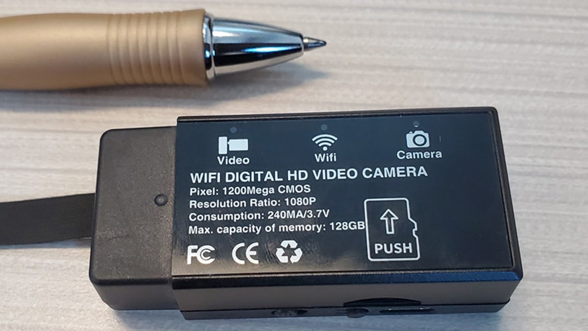 Officers shared images of the camera, which they said costs about $60 and is designed for concealment.