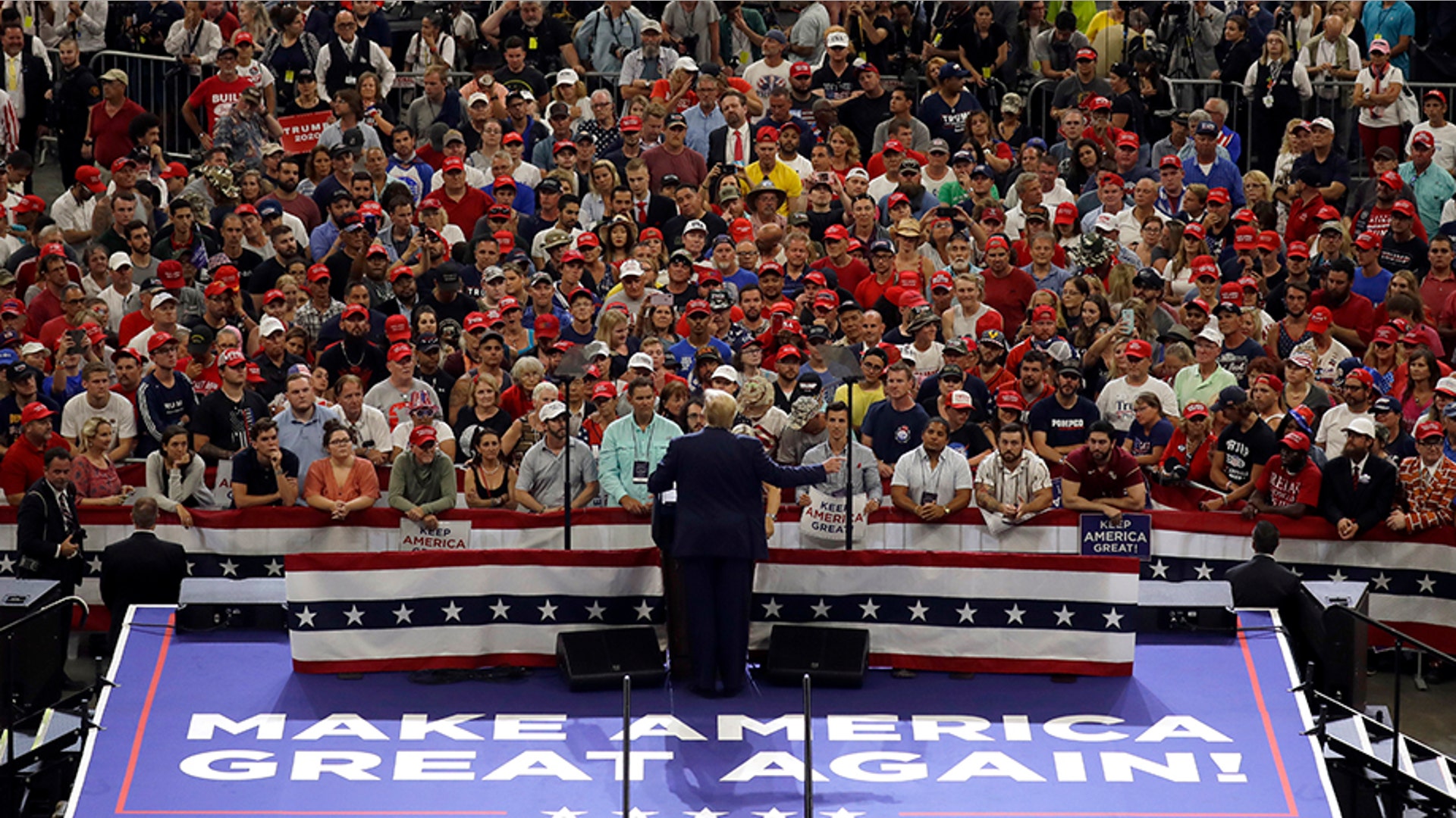 President Donald Trump speaks during his re-election kickoff rally in Orlando, June 18, 2019. 