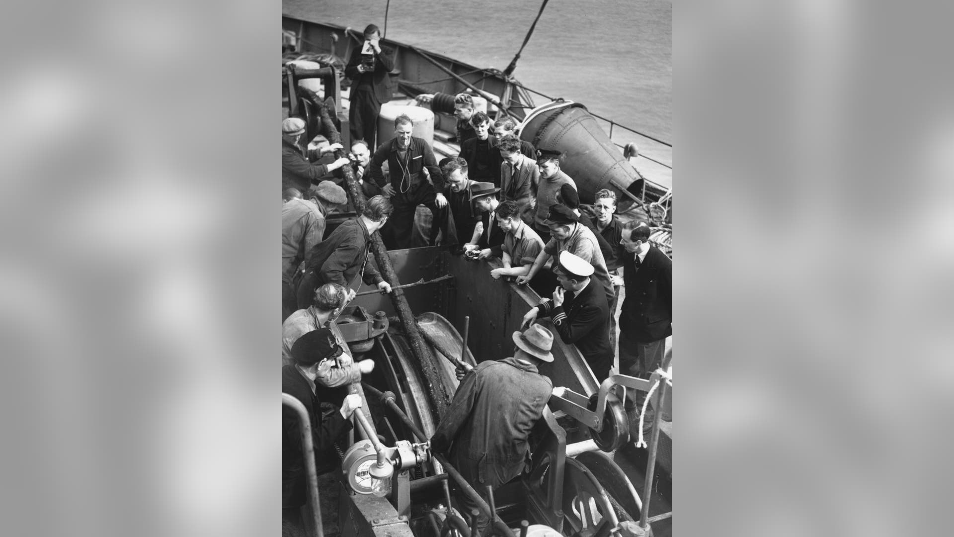 PLUTO - By some accounts, this was among the greatest feats of military engineering – even if it didn't live up to the hype. The Pipeline Under The Ocean (PLUTO) was designed to supply fuel from the Isle of Wight to Port-en-Bessin, which was the linkup point between Omaha and Gold Beaches. In the end, it only supplied a fraction of the fuel needed for the Allied war effort. This photo from Sept 13, 1946, shows the crew of the S.S 'Empire Ridley' winding in the 'Pluto' pipeline.