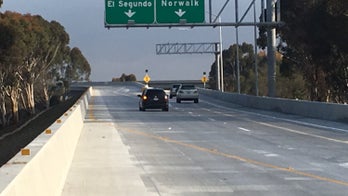 SEE IT: Man strolls down Los Angeles freeway during rush hour