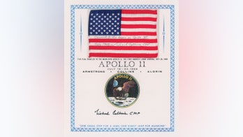 Apollo 11 flag, flight plan page, roll of film used on the Moon up for auction