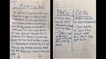 Boy's letter to mom about missing school bus goes viral