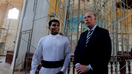 Aussie home minister lays wreath at bombed Sri Lanka church