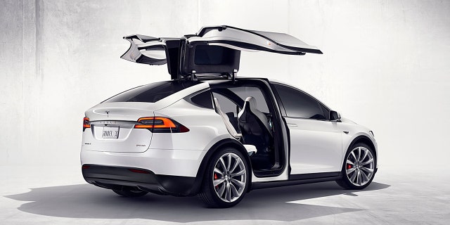 The Model X features unique "Falcon Wing" rear doors.