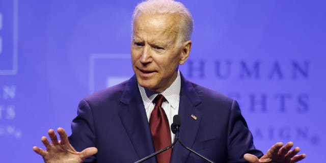 Democratic presidential candidate and former Vice President Joe Biden speaks in Columbus, Ohio, over the weekend. (AP Photo/Paul Vernon)