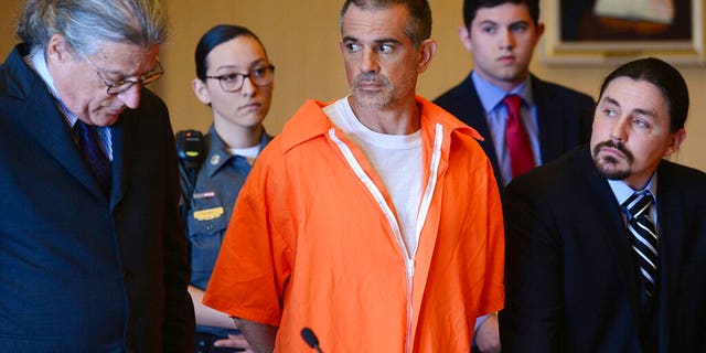 Fotis Dulos, center, seen here in June 2019, was declared dead Thursday, according to attorney Norm Pattis, left.