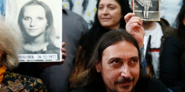 The Grandmothers of the Plaza de Mayo say DNA tests have determined the identity of Javier Matías Darroux Mijalchuk, taken from his mother as a baby by the country's former dictatorship. This brings the number of such cases to 130. (AP Photo/Marcos Brindicci)