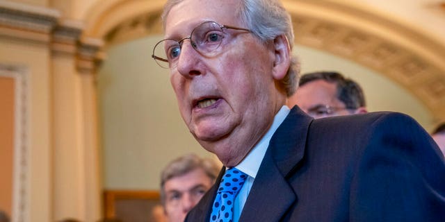 Senate Majority Leader Mitch McConnell, R-Ky., says each member can 'speak for themselves' when it comes to House impeachment inquiry into President Trump. (AP Photo/J. Scott Applewhite)