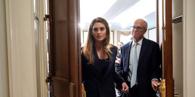 Former White House communications director Hope Hicks departing Wednesday after a closed-door interview with the House Judiciary Committee on Capitol Hill. (AP Photo/J. Scott Applewhite)