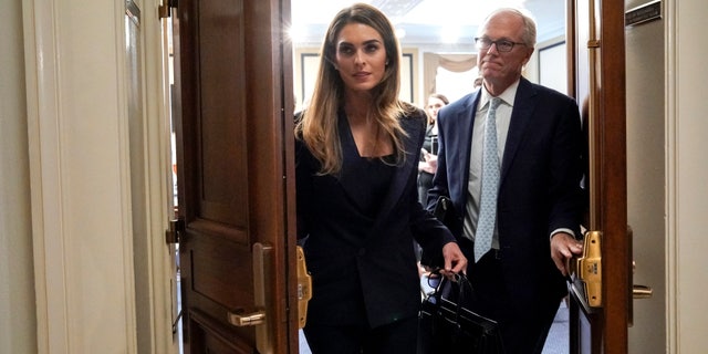 Former White House communications director Hope Hicks departing Wednesday after a closed-door interview with the House Judiciary Committee on Capitol Hill. (AP Photo/J. Scott Applewhite)