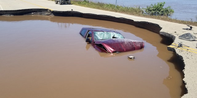 Westlake Legal Group Blackburn-Car-2 Oklahoma driver goes around roadblocks set up for flooding, ends up crashing into sinkhole Travis Fedschun fox-news/weather fox-news/us/us-regions/southwest/oklahoma fox-news/us/disasters/floods fox-news/us/disasters fox news fnc/us fnc article 9c8d98b5-2c4a-5d59-98bb-f2b249b6afc0